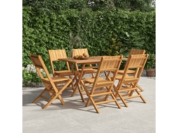 Vidaxl Cadeiras De Jardim Dobráveis 6 Pcs 47x61x90 Cm Teca Maciça