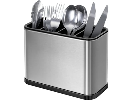 Caixa Organizadora De Talheres Com 4 Compartimentos, Bandeja Coletora Multifuncional, Antiderrapante E À Prova De Ferrugem, Aço Inoxidável Kklo