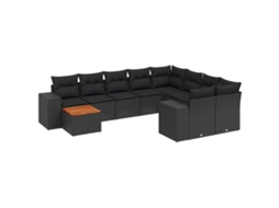 Garden Sofa Set, Garden Sofa Sets Vidaxl Preto Rattan / Vime (n/a)