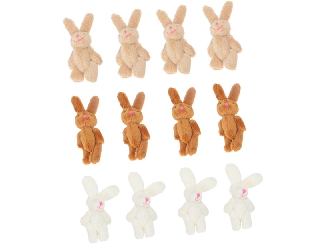 Conjunto De 12 Enfeites Pelúcia Em Formato Coelho Para Pendurar,