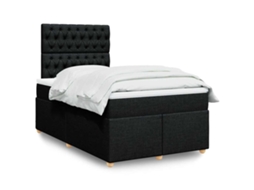 Vidaxl Cama com Molas/colchão 120x200 Cm Tecido Preto