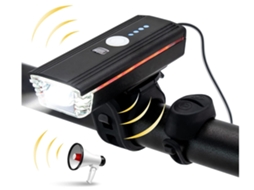 Luzes Bicicleta Usb Recarregavel Buzina/lateral 4modos Ipx8 Preto Yizhood