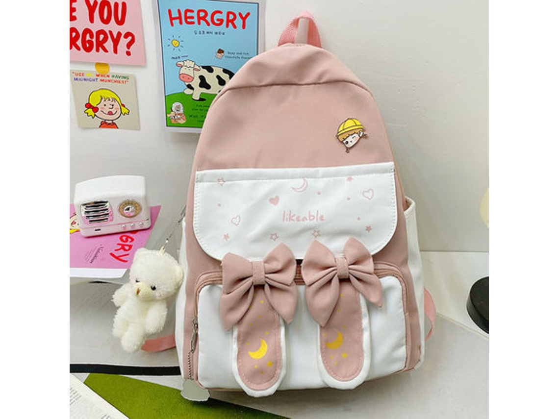 Mochila Fofa Com Broche Para Meninas, Estilo Kawaii, Grande Capacidade, Impermeável, Simples, Escola, Adolescentes E Mulheres, Har Aquaforge