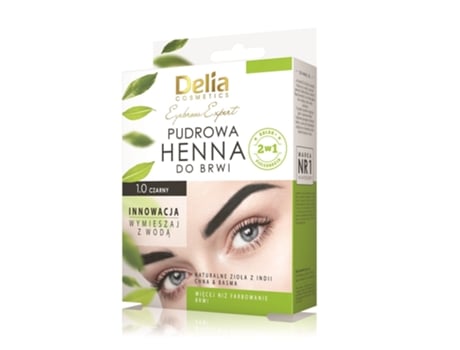 Expresso De Sobrancelhas Delia Especialista, Hena Em Pó Para Sobrancelhas, Tom 1.0 Preto, 4g.