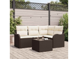 Vidaxl Conjunto de Sofá de Jardim 5 Pcs Cinzeto Vime Pe