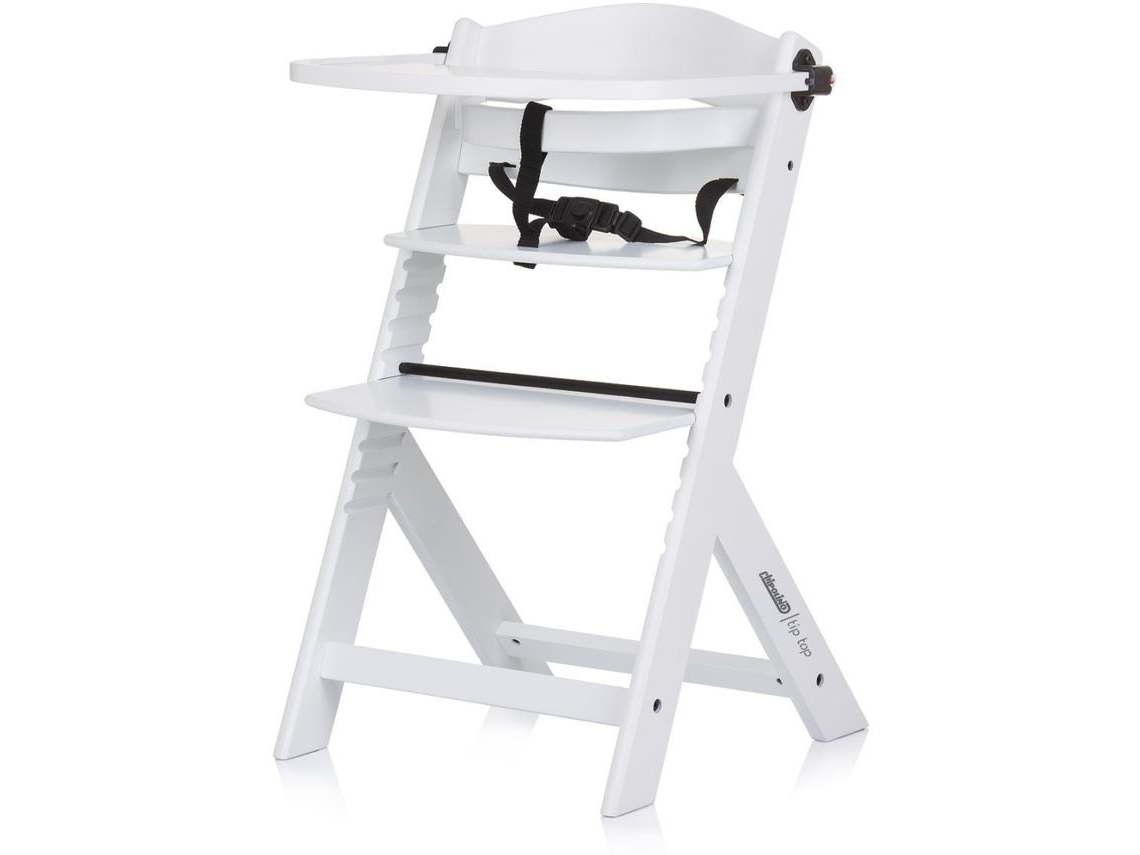 Cadeira Alta 2 em 1 de Madeira CHIPOLINO Tip Top Até 15 kg Branco