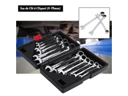 HURRISE 12 Pcs Conjunto de Combinação de Chave de Catraca Combinada Chave Combinada Reversível 8-19Mm