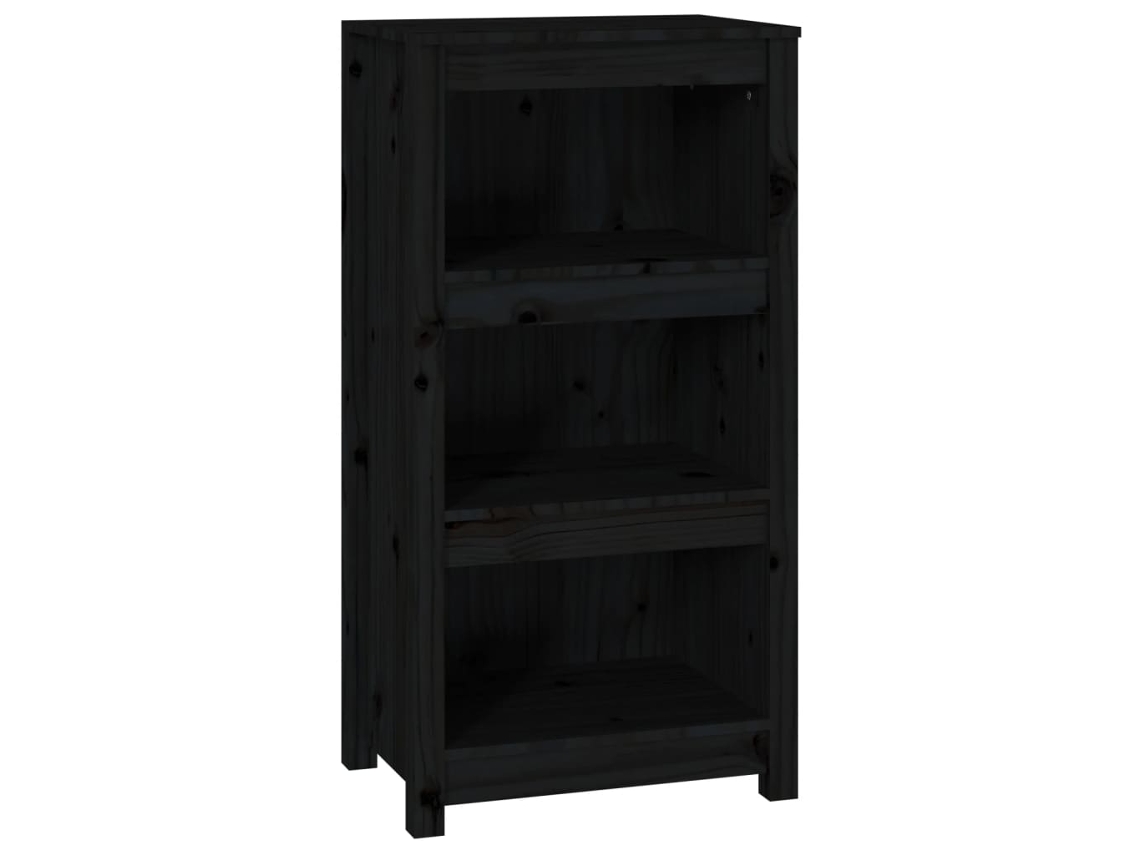Estante 50x35x97 Cm Madeira de Pinho Maciça Preto MAISON EXCLUSIVE