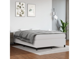 Estrutura De Cama 140x200 Cm Couro Artificial Branco