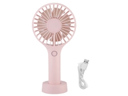 Ventilador Portátil Usb Recarregável Rosa Mesa Worten