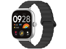 Bracelete Para Redmi Watch 6 / 5 / 4 - Silicone Magnético Brilhante Preta