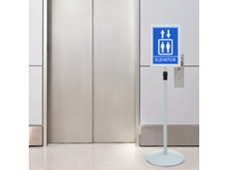 Vidaxl Suporte De Pôster Pedestal Prateado 33 X 33 X 123 Cm Pvc E Aço