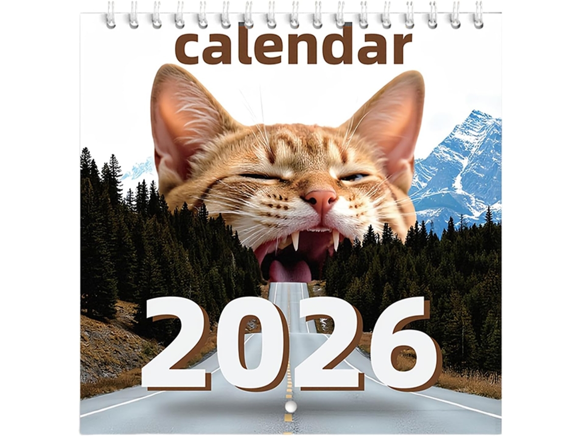 Calendário De Gatos 2026, Planejador De Parede Divertido Para Amantes De| Lembrete Mensal Vertical Meninas,