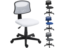 Cadeira De Escritório Sem Braços, Giratória, Com Encosto Em Tela Respirável, Altura Ajustável, Branca.ergonômica E Confortável, Com Altura