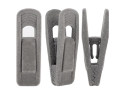 2026 20 Pinças para Cabides de Veludo, Clips Fortes para Calças e Saías, Cor Cinza