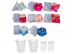Molde De Silicona Para Dados Epoxi Cristal Diy Com Cantos Arredondados Alto Espelho Para Jogos Digitais Blanco