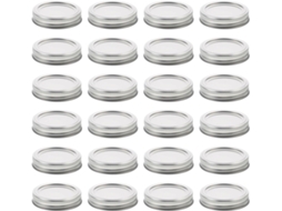 50 Tampas De Conservas Boca Regulares Prata 70mm Do Pacote, Frasco Pedreiro Metal Para Preservação Doméstica E Enlatamento