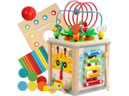 Cubo De Atividades 10 Em 1 , Brinquedo Educativo Montessori De Madeira Para Crianças A Partir De 1 Ano Gertiz