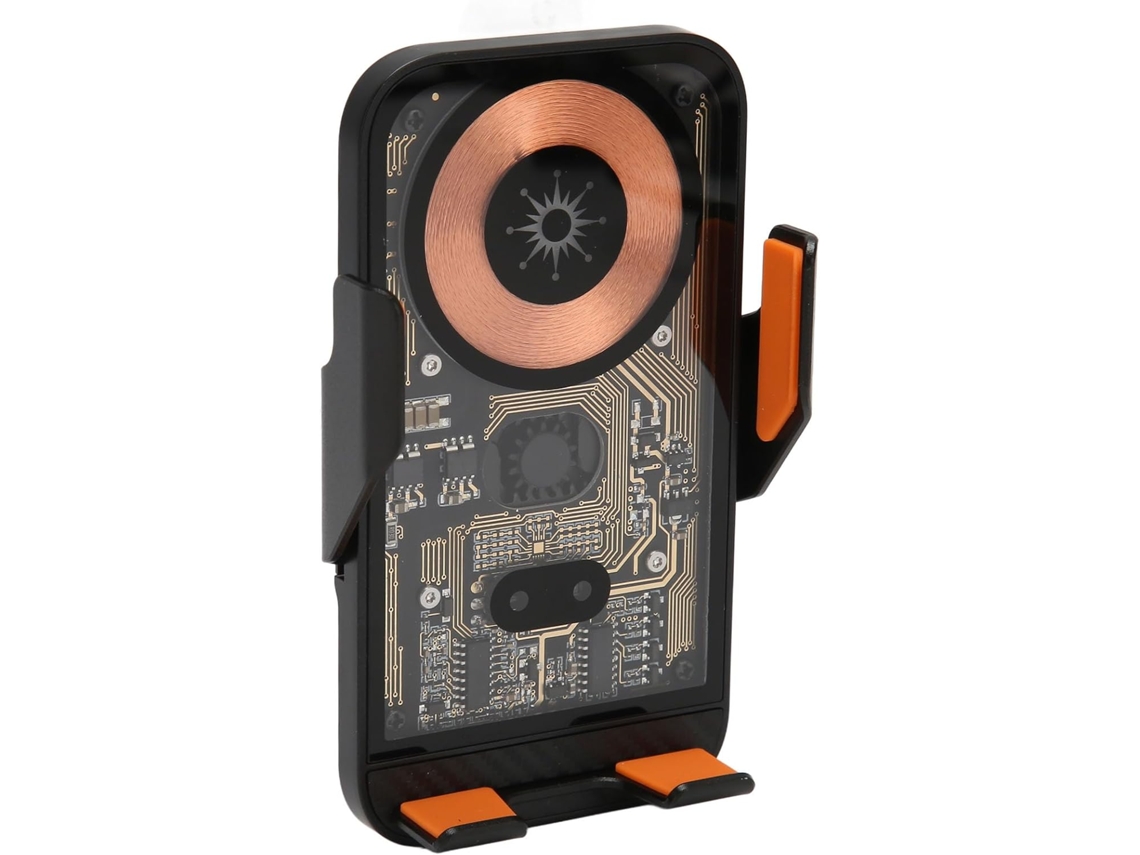 Carregador Sem Fio Para Carro, Capa Transparente, Suporte Giratório 360°, Suporte Para Celular Com C Gokoco