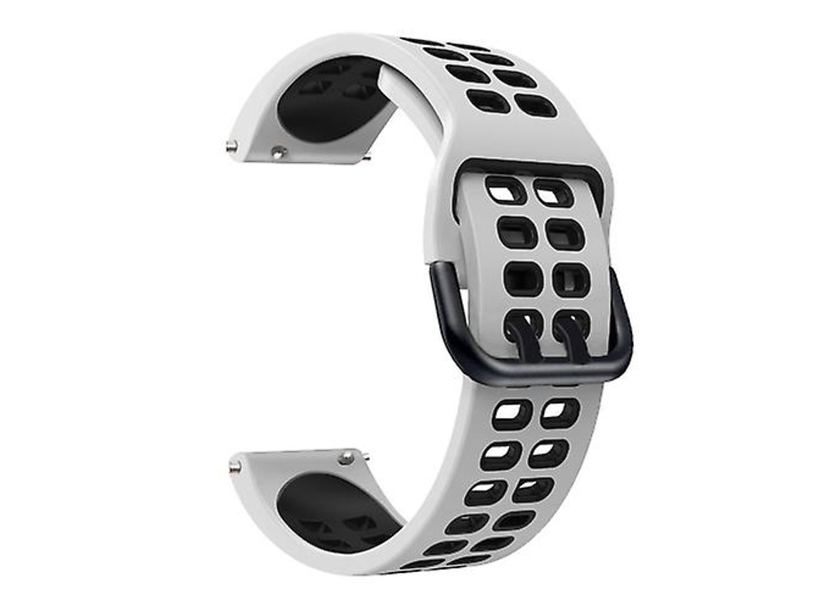 Pulseira De Relógio Silicone Estilo Garmin Move 20 Mm, Preta E Branca.