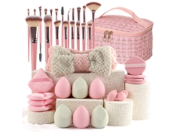 Conjunto De Pincéis De Maquiagem Rosa Estilo Chanel (40 Peças) EIFSON