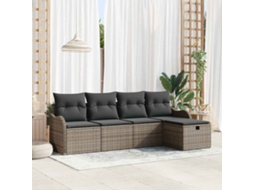 Vidaxl Conjunto De Sofá De Jardim 5 Unid. Rattan Sintético