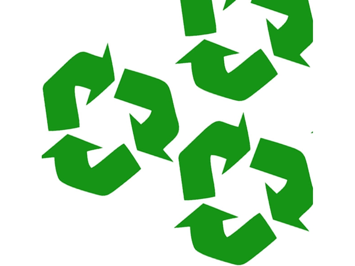 6 Adesivos Verdes Para Reciclagem, Adesivos Para Superfícies Planas De Pvc.