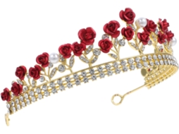 Coroa De Noiva Ciieeo, Elegante Acessório De Cabelo Vermelho Para Casamento Em Liga Metálica Leve, Design Criativo.
