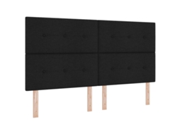 Cabeceira | Painel De Cama Ajustável Em Altura Com Cabeceira Preto 180 Cm Tecido