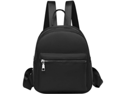 Mochila Feminina Preta Ciieeo Em Tecido Oxford Leve E Versátil, Com Design Simples E Feminino.