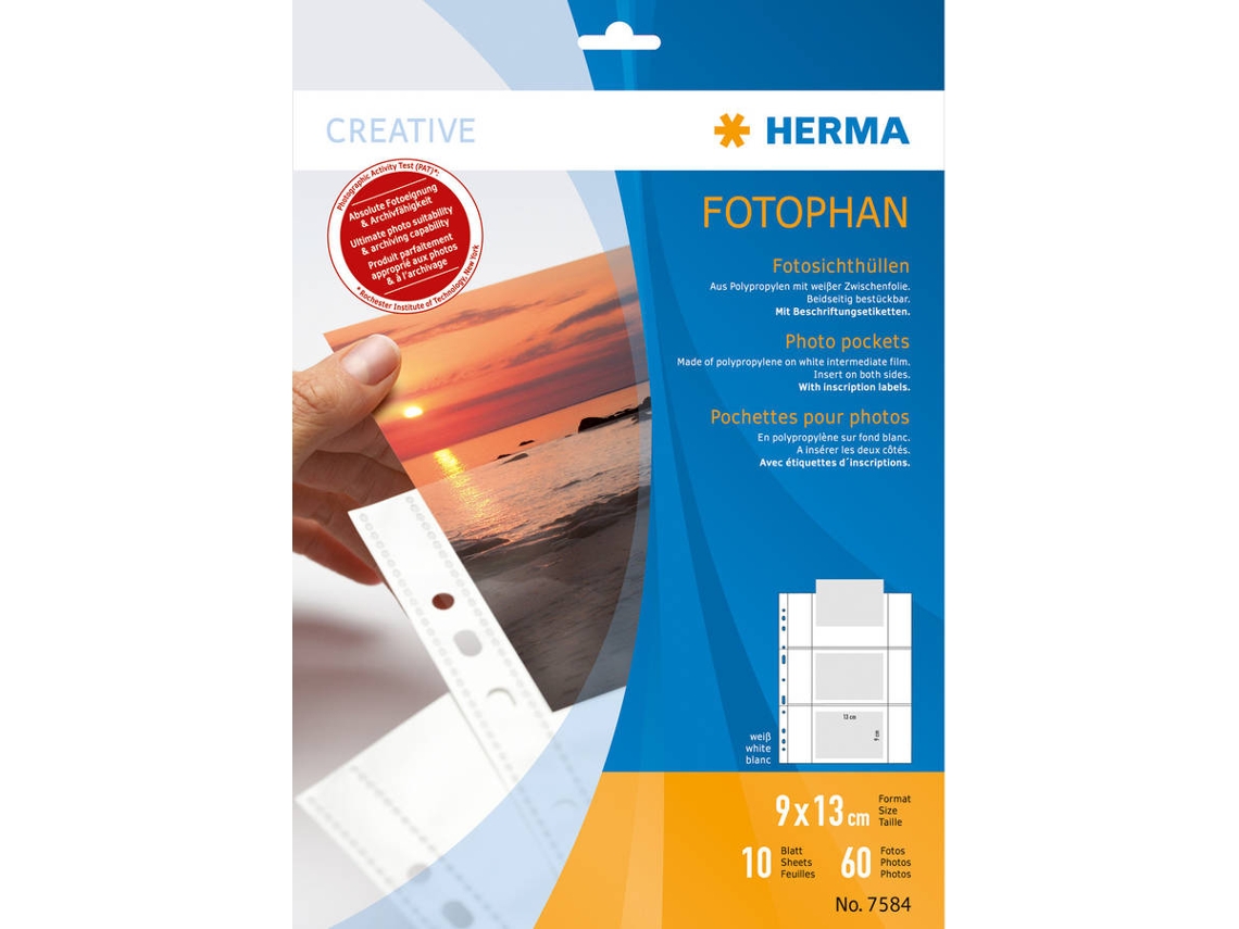 Mica HERMA 7584 (90x130 mm - Transparente - Polipropileno)