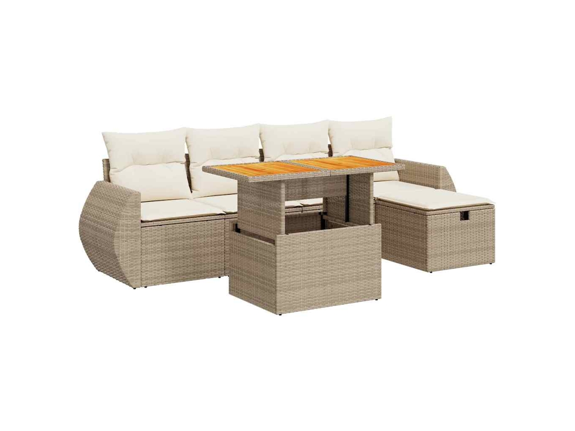 Garden Sofa Set, Garden Sofa Sets Vidaxl Bege Rattan / Vime (n/a)