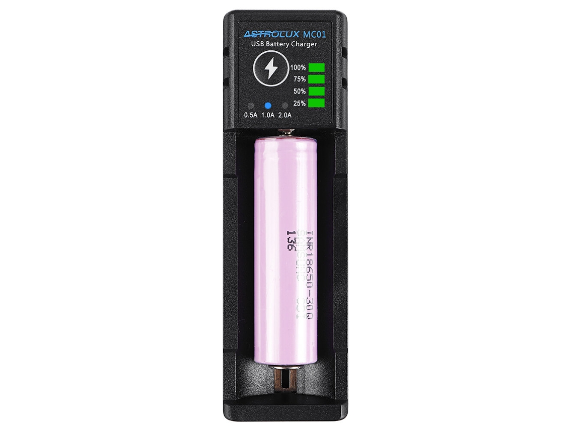 Astrolux Mc01 Mini Carregador Usb 2 Em 1, Carregador Portátil Para Celular, Carregador Opcional Para Bateria De Íons De Lítio 18650, 21700, 26650 E