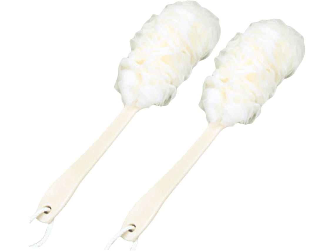 Lurelia Kit De 2 Escovas Para Costas De Cuidado Corporal, Pega Ergonómica E Cor Branco