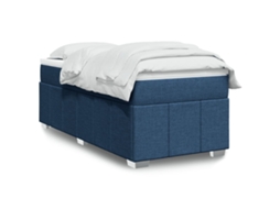 Vidaxl Cama Com Molas/colchão 80x200 Cm Tecido Azul