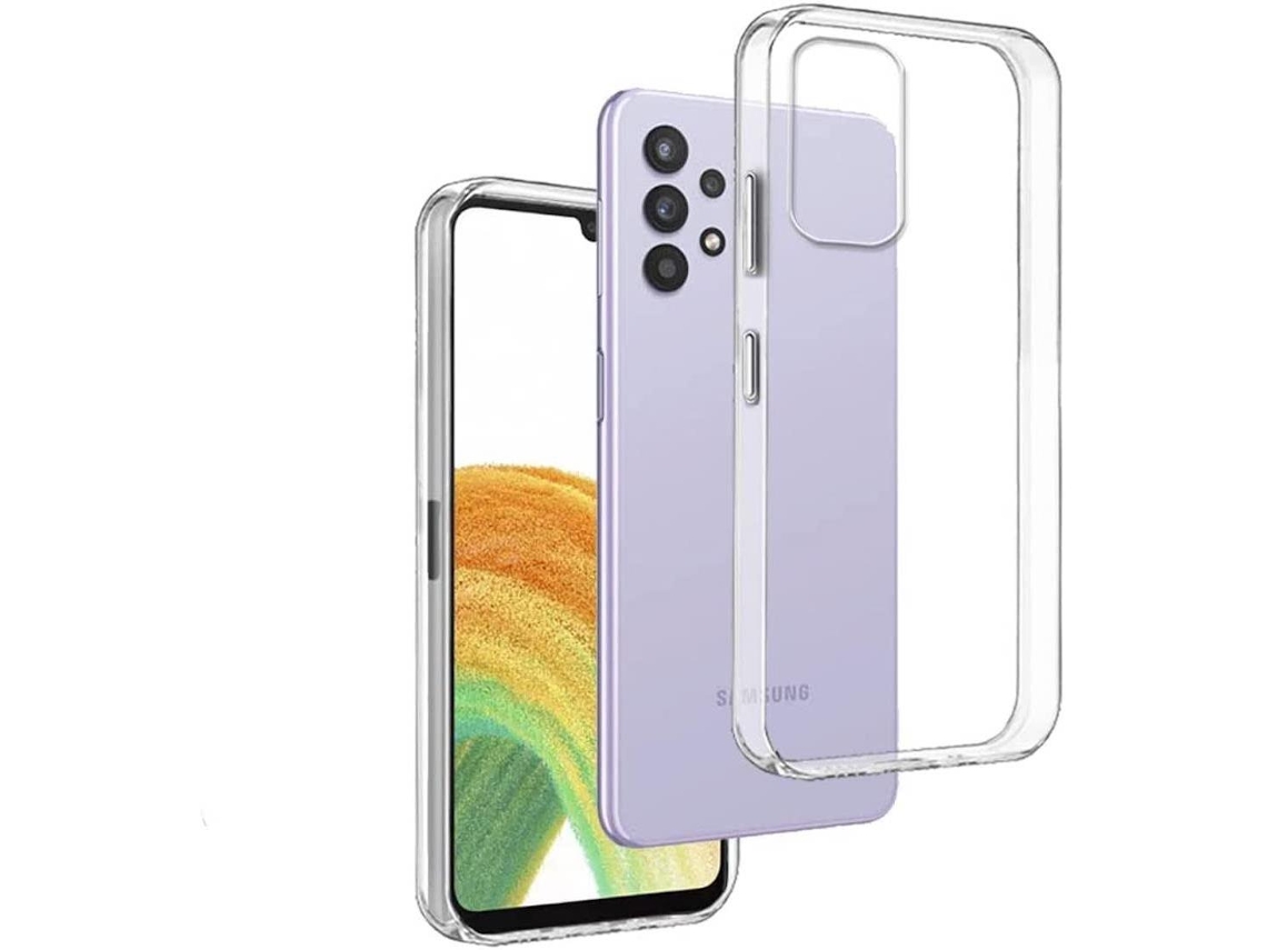 Capa Para Samsung Galaxy A33 (5g) Transparente Silicone Tpu Gel Capa Gtrpesp Protetor De Tela De Vidro Temperado Movilearvayotoy