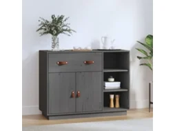 Vidaxl Mesa Consola 98,5x40x75 Cm Madeira De Pinho Maciça Cinza