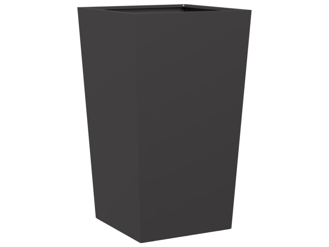 Vaso de jardim VIDAXL Preto Aço (45 x 45 x 75 cm)