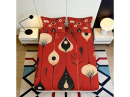 Conjunto de Cama com Estampa 3d Retrô Abstrata em Microfibra Fronha 200x200cm