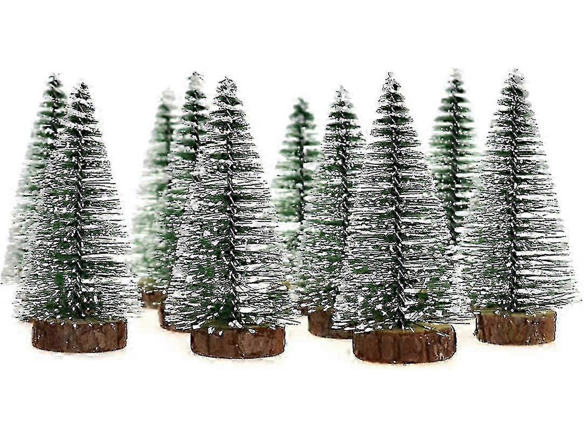 Conjunto De 5 Mini Rvores De Natal Com Neve E Geada Para Decorao De Mesa Hengjian