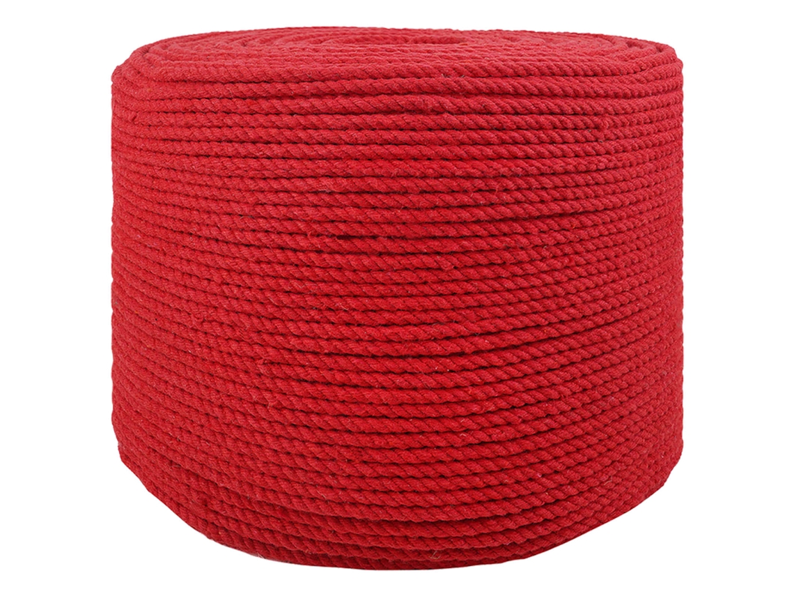 Vidaxl Corda De Algodão 8 Mm 500 M Vermelho 100% Algodão