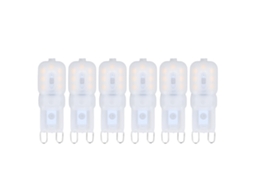 6 Lâmpadas Led G9 Reguláveis 3w 360 Graus Branco Quente 110 140v para Lâmpadas de Teto e Pendentes