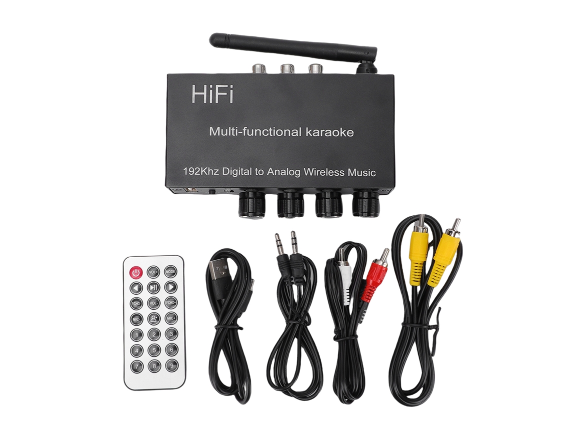 Adaptador de áudio multifuncional EOOCOO, receptor Bluetooth, conversor digital para analógico