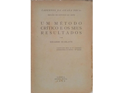 Livro Um Método Crítico E Os Seus Resultados. (Português)