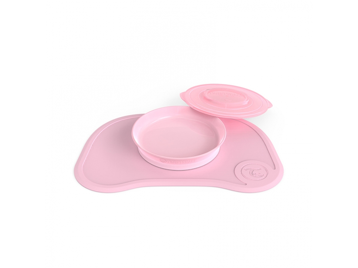 Bandeja + Prato TWISTSHAKE Rosa (6+m)