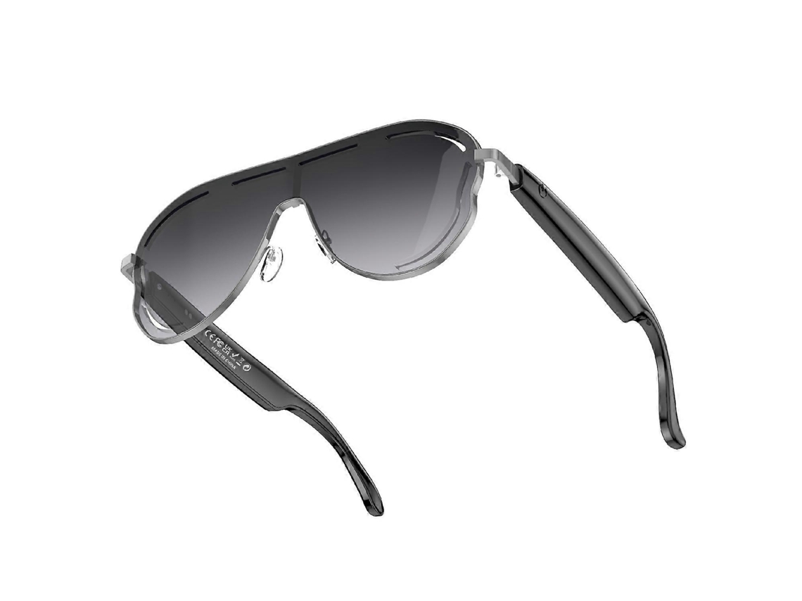 Óculos de sol inteligentes com armação grande em aço inoxidável A17, traduzidos por Ia, compatíveis com Bluetooth e áudio.