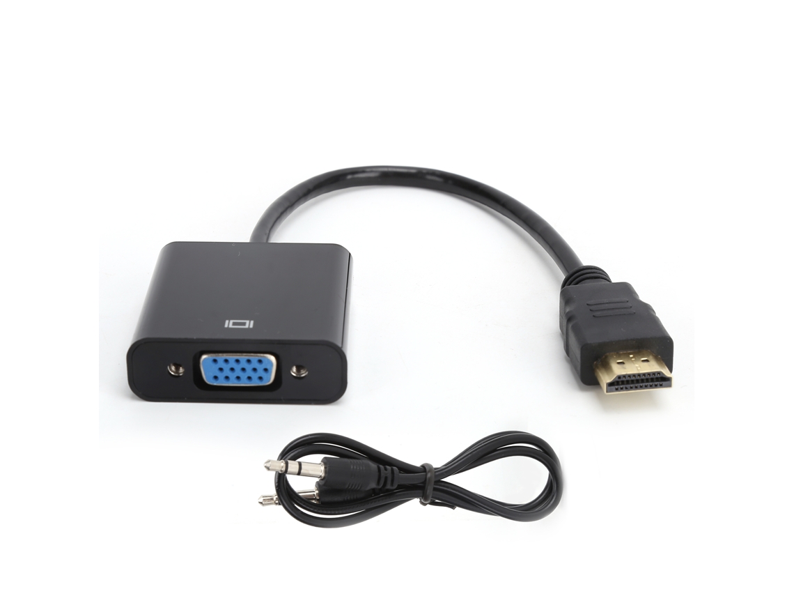 Cabo Conversor De Interface Multimídia Hd Para Vga Com Áudio De 3,5 Mm Para Chromebook/raspberry Pi/xbox Aquaforge (preto)