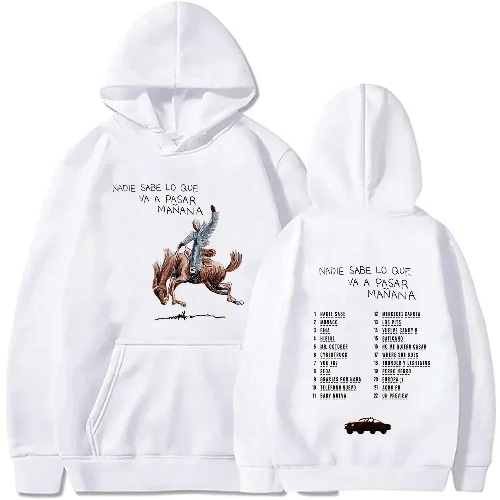 Rockinstone Nadie Sabe Lo Que Va Pasar Manana Bad Bunny Hoodie White(s)
