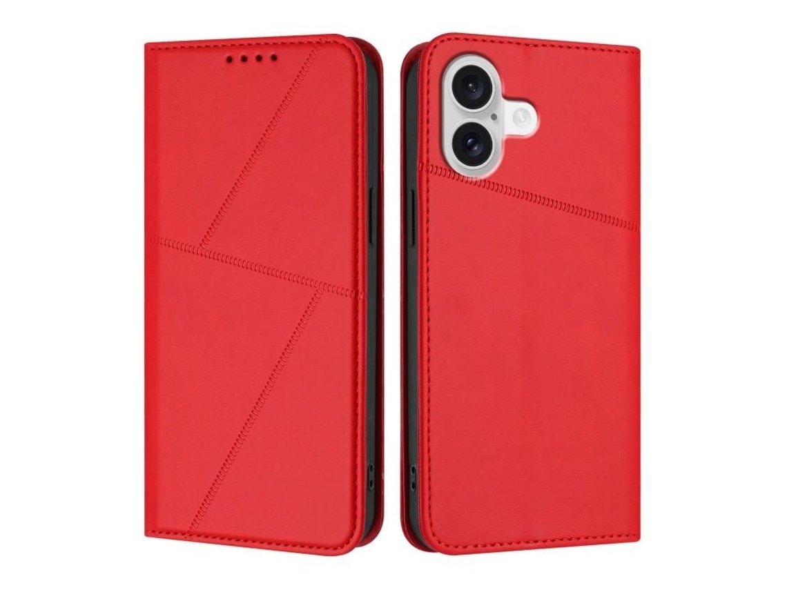Capa De Couro Fosco Para Iphone 17 - Flip Magnético