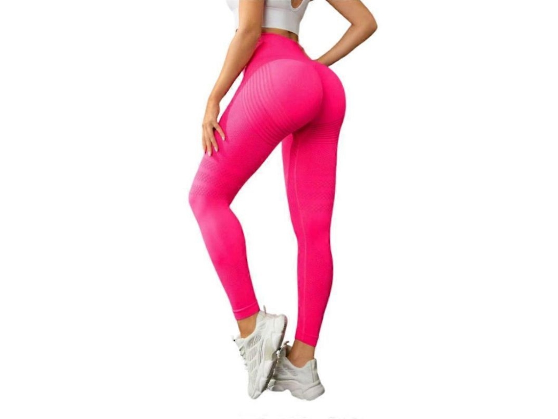 Leggings Anti-celulite Com Corte V Alto, Tecido Elástico 4-way Stretch, Suporte Abdominal E Respirável Para Todas As Estações Rose Red
